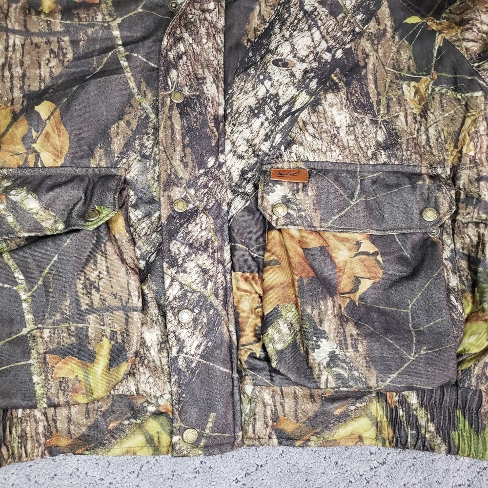 Woolrich Camo Jacket Mens L Long Sleeve Detachable Hood Mossy Oak Breakup Zip Up - Picture 5 of 12